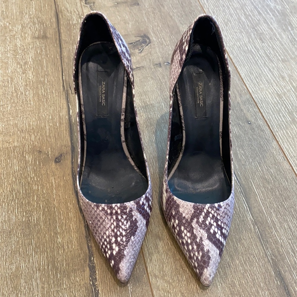 Snake pattern zara heels
